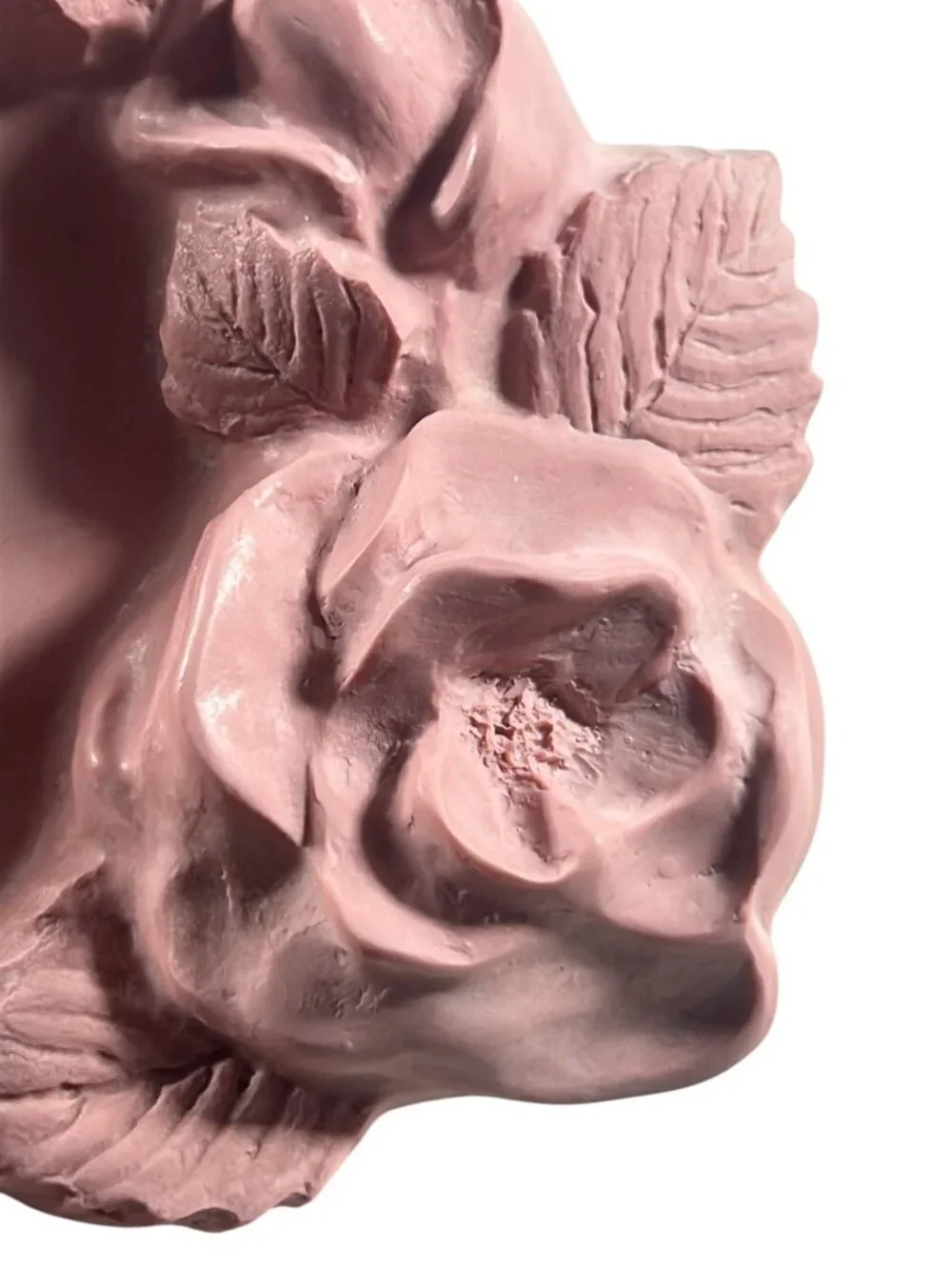 Vintage Dina Soapstone Soap Dish Rose Pink Flower Cottagecore Bathroom Decor